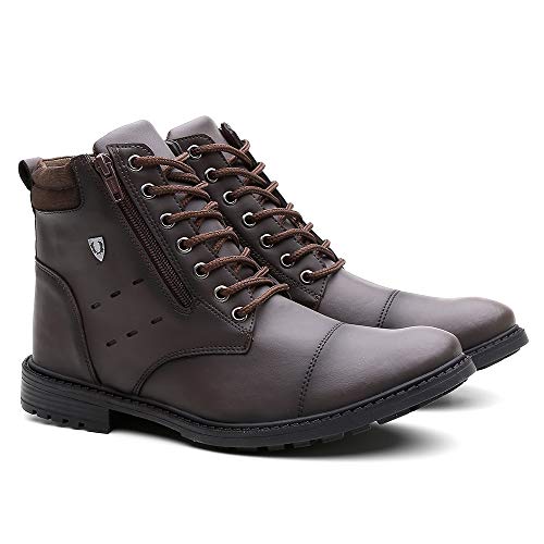Coturno Masculino Bota Estilosa Tendencia Cor:Marrom;Tamanho:42