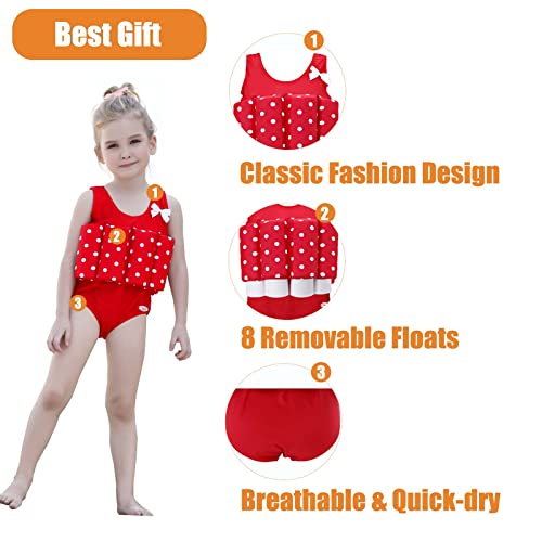 Zerlar Kids Float Suit Girls Swim Vest Toddlers Floatation Swimsuits With Adjustable Buoyancy Baby Swimsuit Float With Arm Floaties - Learn To Swim For Children 1-10 Years #TOP4