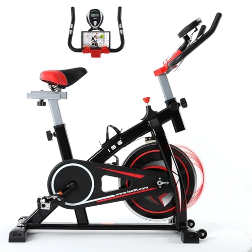 ISE Velo appartement avec Volant d'inertie 13KG, Velo d appartement Ergonomie Cardio, Vélos d'appartement Maison/Bureau, Velo cardio...