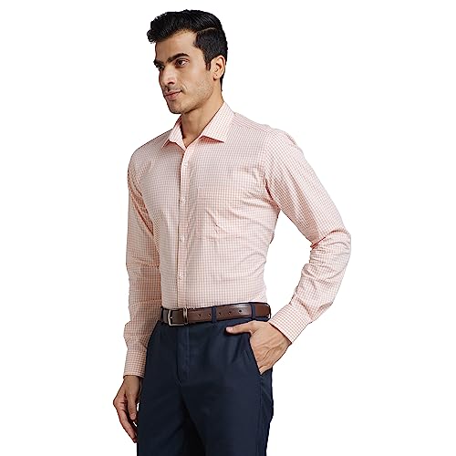 Image of Park Avenue Men Cotton Checkered Slim Fit Shirt