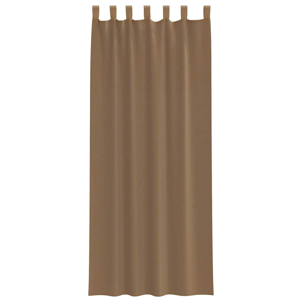 Voile Vorhänge mit Schlaufen 2 Stück 140x260 cm Hellbraun transparent Blickdicht langlebig Stoff für Wohnzimmer Schlafzimmer Kinderzimmer Küche