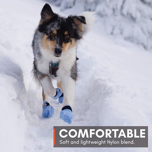 Non-stop dogwear Long Distance Booties 4er blau |132| Leichter Pfotenschutz, Größe:XL