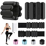 Rnnwolf Wrist & Ankle Weights for Women Men 2lbs /Pair - Adjustable Arm Leg Pilates Weights Weighted Bangles Wristbands for Gym, Yoga, Strength Training Fitness Workout