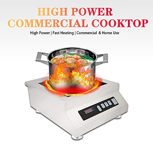Lkzaiy 5000W Commercial Induction Cooktop 220V Electric Induction Cooker Stainless Steel Stove Countertop Burner Hot Plate With Digital Display Panel (Push Key Switch) #TOP2