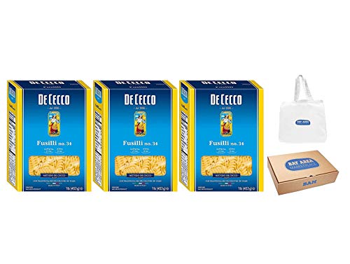De Cecco Semolina Pasta, Fusilli No.34, 1 Pound (Pack of 3)
