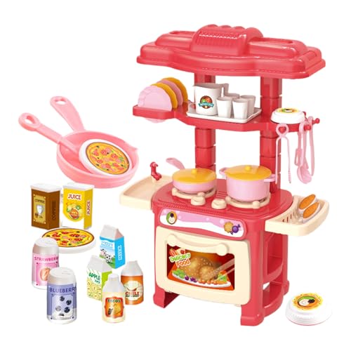Juego de ficción de cocina para niños: coloque 47 piezas ollas y comida de juguete, accesorios educativos realistas para niñas | Aprendizaje interactivo establecido para actividades en casa, jardín de