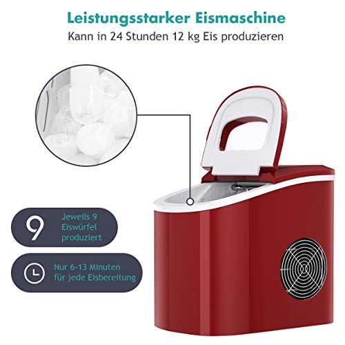 DREAMADE Eiswürfel Maschine, Eiswürfelbereiter Ice Maker, 2 Eiswürfel-Größen wählbar, 6-13 Minuten Produktzeit… – Bild 4