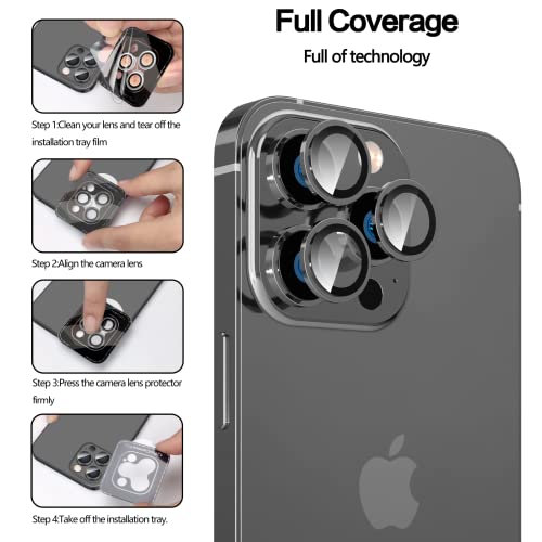 Image of YWXTW [Upgraded Camera Lens Protector for iPhone 13 Pro Max 6.7 Inch /iPhone 13 Pro 6.1 Inch, [Keep Original Camera] [Installation Frame] Tempered Glass Camera Lens Cover, 1 Set