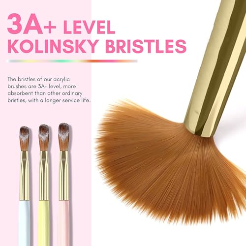Magic Armor 9Pcs Acrylic Nail Brush Set,Nail Art Brushes Set Nail Art Design Pen Painting Tools Fingernail Brush For Acrylic Powder Application Nail Extension 3D Carving Size 4/6/8/10/12/14/16/18/20 thumb #2