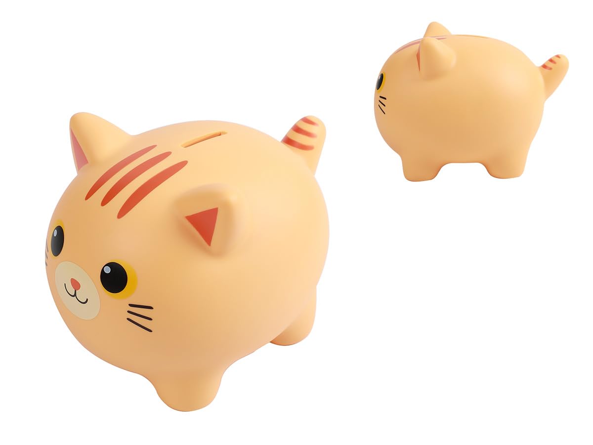 I-TOTAL® - Funny Decorative Money Box/Money Bank in Durable Plastic (ORANGE TABBY CAT)