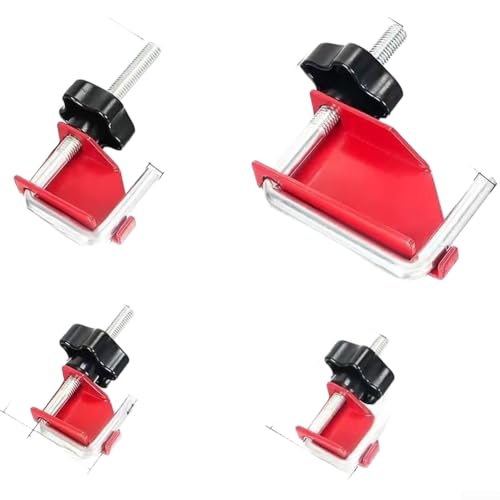 Image of HomeVortex 4pcs Fuel Line and Water Hose Clamp Set Brake Pipe Pinch Tool Kit for Automotive Repair, Steel Clamps with Thumbscrews for Secure Hold on Vacuum and Heater Lines Red Silver(Red)