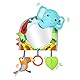 Jollybaby Baby-Autositz-Spielzeug, Kick and Play Activity Center mit Spiegel, Zahnen, Knitterpapier, Baby-Reisespielzeug für Autositz, einfacheres Reisen mit Neugeborenen (Blue Elephant)