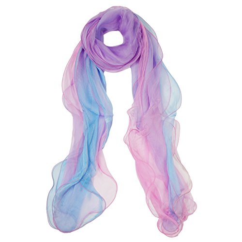 Chiffon Schal aus 100% Seide Seidenschal Mehrfarbig 3 lagig 25x180cm 4829 Cover