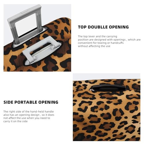 Retro Leopard Cheetah Animal Print Travel Luggage Cover Elastic Suitcase Covers Washable Anti Scratch Luggage Dust Covers Protector, Fits 22-24 inch Luggage, M4