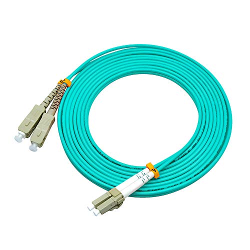 Image of 100 Meters 328ft LC to SC Duplex 50 /125 10G OM3 Multi-Mode Fiber Optic Cable Jumper Optical Patch Cord LC-SC