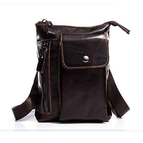 Preisvergleich Produktbild LXIANGP Männer Multifunktions-Umhängetasche Leder Outdoor-Bekleidung Gürtel Taschen hängende Taille Mode Mobile Wallet Messenger Bag