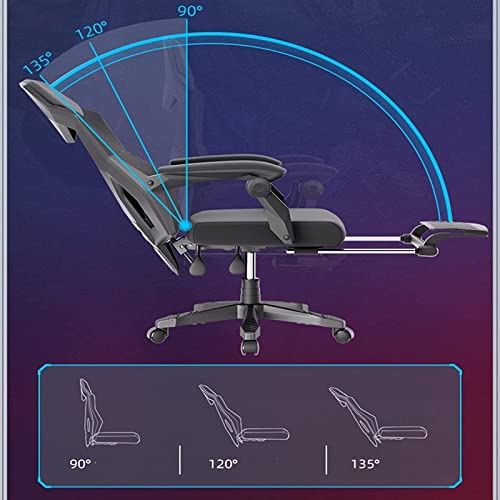 Krzesło biurowe Ergonomiczny, obrotowy o 360 stopni fotel do gier komputerowych z regulowanym oparciem i wysokością siedziska Learned extensively