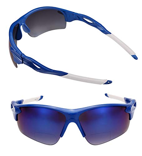 Mass Vision The Athlete Polarized Lightweight Sport Wrap Bifocal Sunglasses For Men And Women (2 Pair Blue, 1.75) #TOP26