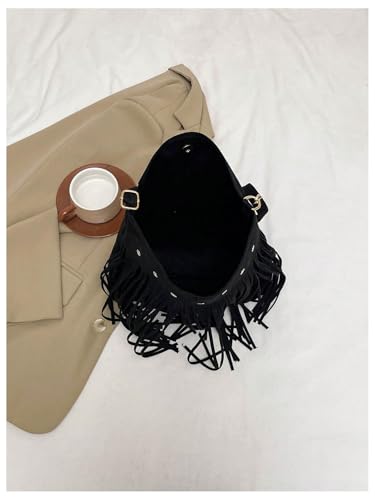 Women's Tassel Crossbody Shoulder Handbags Large Capacity Grommet Eyelet Hobo Tote Bags3