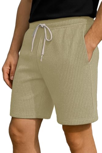 Image of Vogaan Men's Casual Slim Fit Shorts | Stylish Above Knee Shorts with Elastic Waist & Side Pockets Summer Wear for Gym Lounge Travel & Outdoor