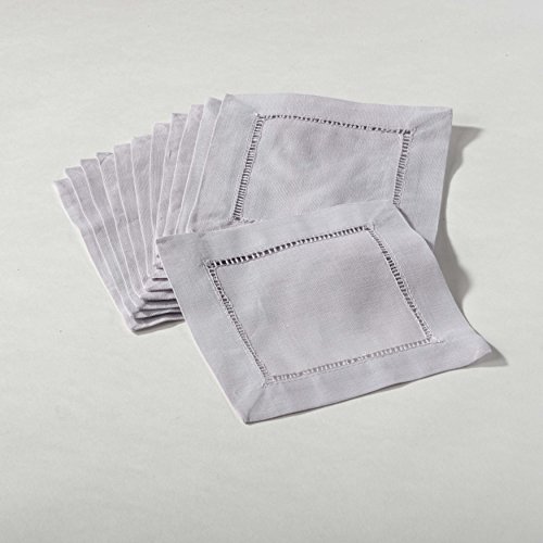 Servilletas de tela hemstitched SARO LIFESTYLE, pack de 12 miniatura 1