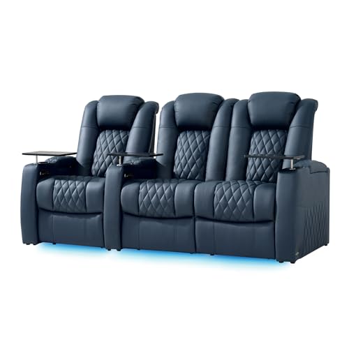 comfiroom Leather Home Theater Seating Seats, Classic Series Top Grain Leather Movie Theater Chairs...