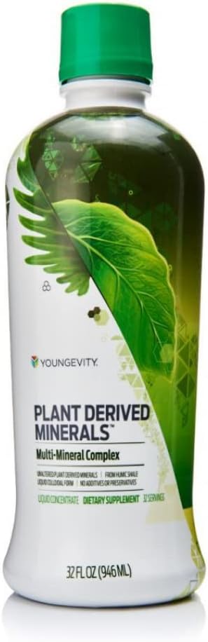 Youngevity Plant Derived Liquid Minerals – 77+ Natural Unaltered Trace Minerals – 19,000mg Plant Mineral Solids – Colloidal Form Humic Shale – (32 oz Pack of 1)