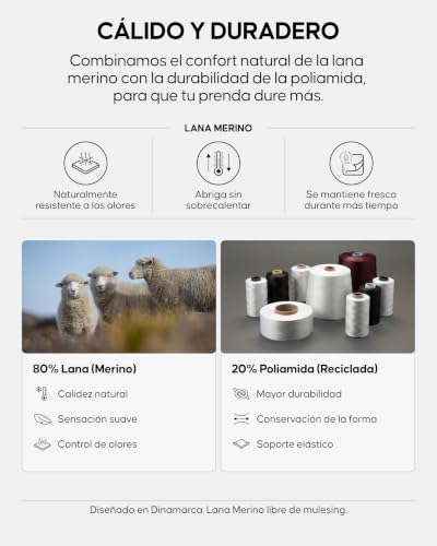 Miniatura 3 de Danish Endurance Conjunto Térmico Lana Merino Mujer, Camiseta Térmica Y Pantalón, Ropa Interior Lana Merino