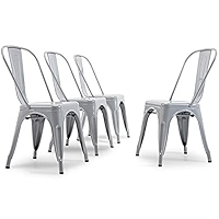 Amazon.com: BELLEZE Metal Dining Chairs Set of 4, Stackable
