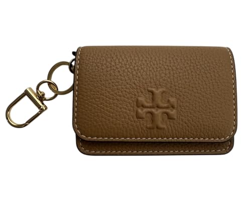 Tory Burch Women's Thea Texrured Leather Flap Card Case Wallet (Tiramisu)