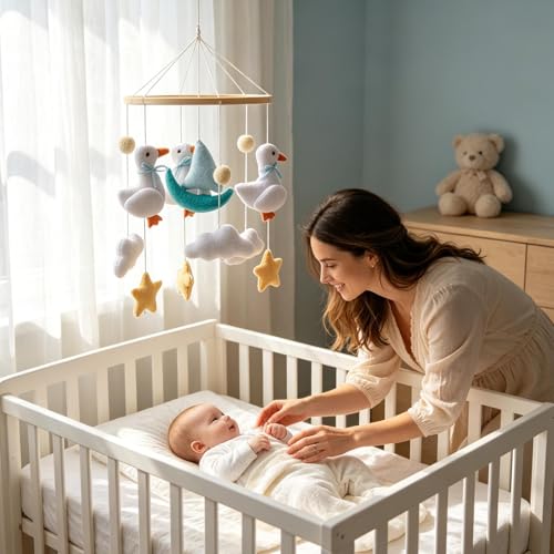 Mobile pour bébé canard et étoile suspendu pour lit et couffin - 2