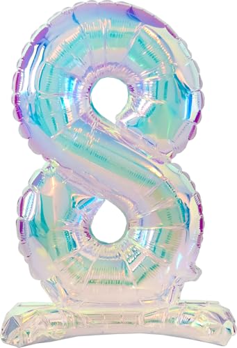 Folat B.V.  Folat 62953 Globo Número 8 Iridescentes 72 cm   Sin helio   Decoraciones para Cumpleaños, Baby showers, Bodas y Aniversarios, Color
