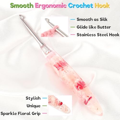 Katech 5.0mm Crochet Hook for Arthritic Hands,Hand-Polished Stainless Steel - 3