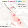 Katech 5.0mm Crochet Hook for Arthritic Hands, Hand-Polished Stainless Steel Ergonomic Crochet Hooks with Customized Sparkle Dried Floral Grip, Soft Tapered Hook-Crochet Gift for Beginner & Crocheter