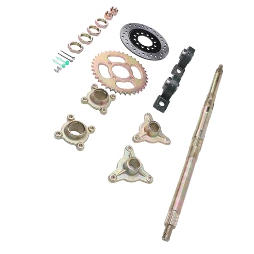 24inch Rear Axle Kit,Go Kart Rear Axle Kit 24 Inch Heavy Duty Sprocket Brake Disc Base Rear Axle Assembly Set for 50 to 150 DIY Rebuilt ATVs Quads and Drift Trikes by Tbest - Image 4