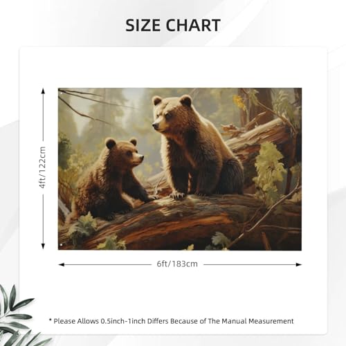 Drapeau de jardin ours mignons double face grand format 1,2x1,8m pour déco extérieure - 3