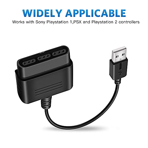 Xahpower 2 Pack PS2 Controller to USB Adapter Converter Cable, Compatible with Sony PS1/PS2 Controller Gamepad to PS3/PC Controller by Xahpower - Image 2