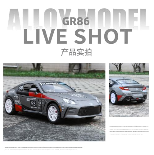 Image of Toyota GR86 Die Cast Metal Toy Car 1:32 Scale with Light & Sound, Pull Back Action, Openable Doors, Hood & Trunk, Collectible Sports Car Model for Kids & Adults