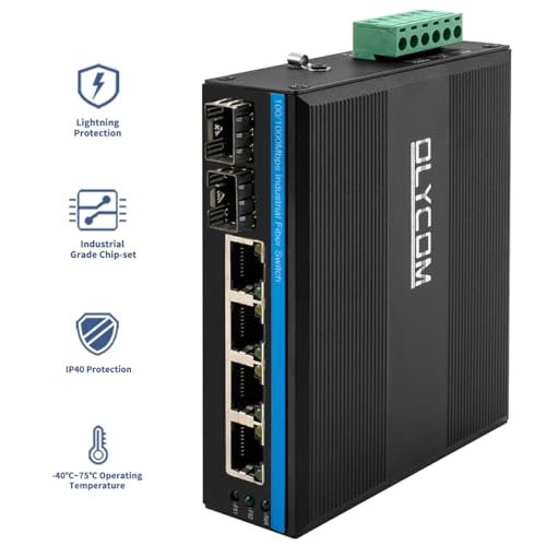 Image of Gigabit Switch 4 Ports Industrial Ethernet Converter DIN-Rail IP40 Rated Network Switch with Mini Size for Security Camera