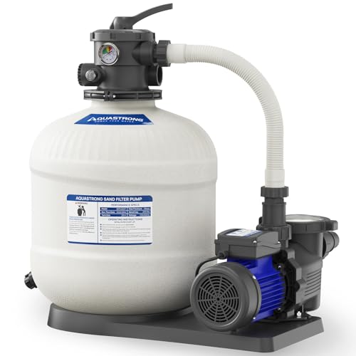 Image of AQUASTRONG 20in Sand Filter Pump for Above Ground Pool with Timer, 2 HP, 8917 GPH Pool Pumps Above Ground for Pools Up to 38000 GAL, Pool Filter With 6-Way Valve, Improved Circulation and Filtration
