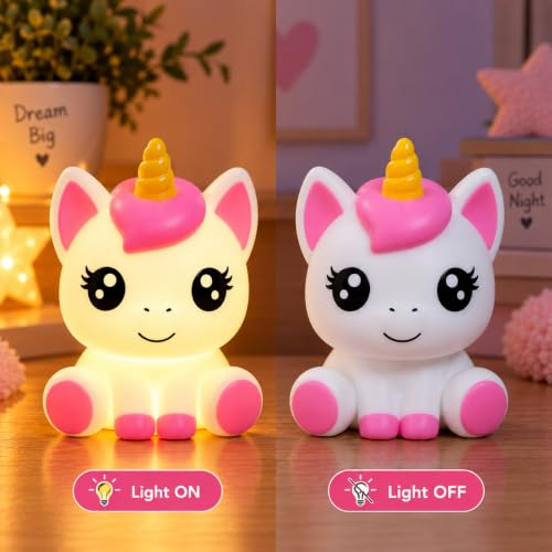 Image of Unicorn Night Light Lamp Battery Operated Table and Desk Decorations Gift Pandas (Unicorn)