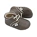 Liv & Leo Baby Toddler Boy Girl Oxford Lace Up Crib First Walking Shoes - Genuine Leather (Grey, 18_Months)