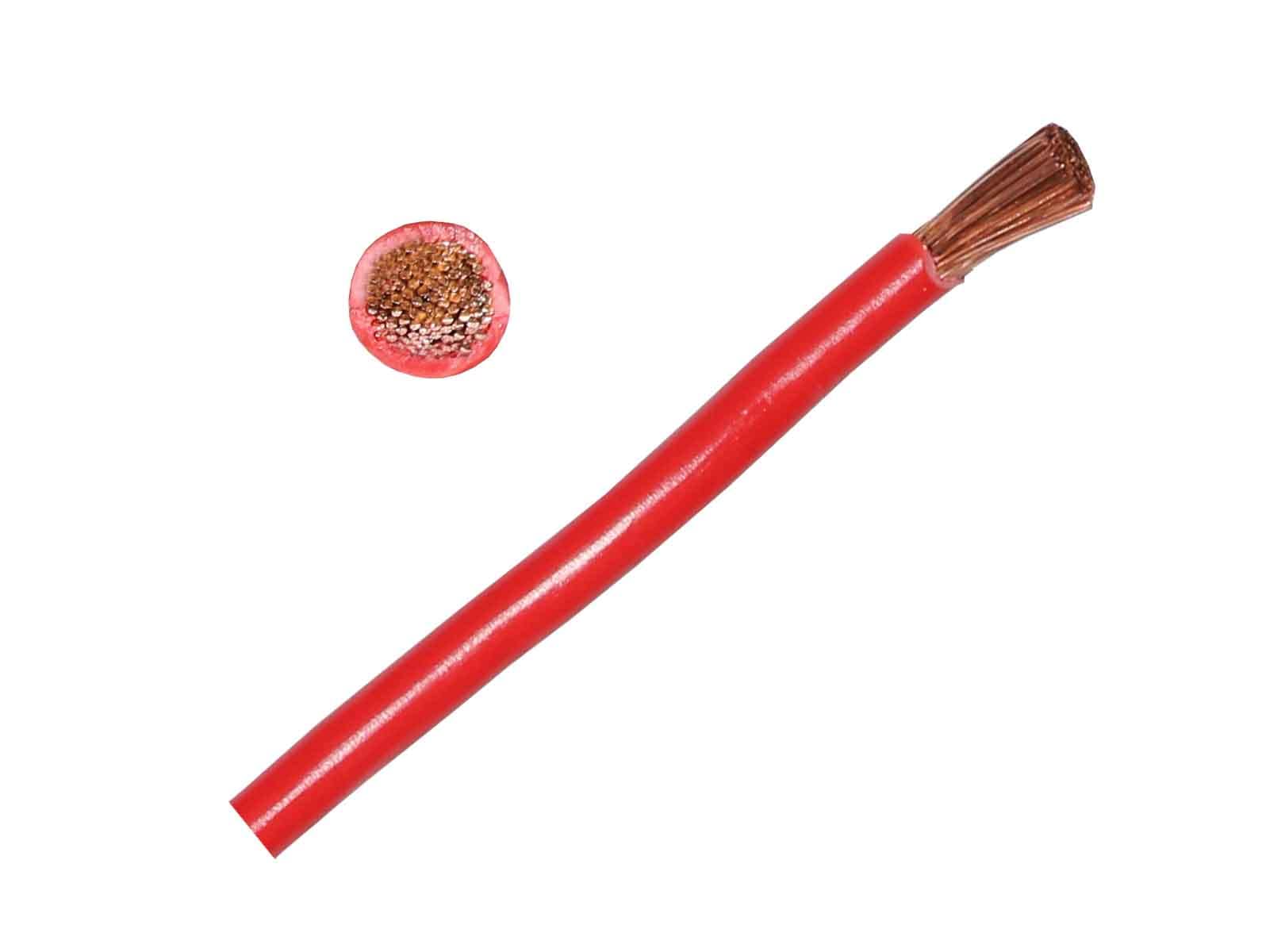 Thin Wall Cable Single Core 12v 24v 48v Black Red Round PVC Wire Auto Marine Solar Battery Power (6mm2 Red 50A, 100 Metre Coil)