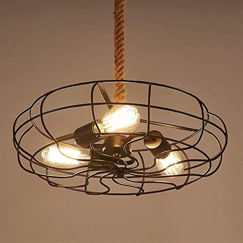 Pustuler Suspension Industrielle E27 Lustre Vintage Métal Noir pour Salle à Manger et Loft