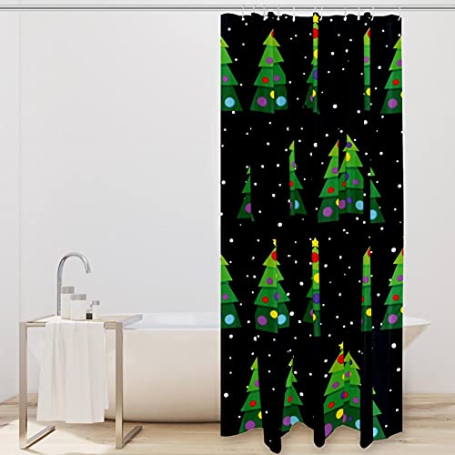 Rideau de douche Sapins de Noël Vert 183 cm imperméable textile de douche - 3