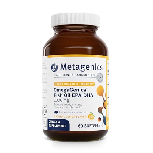 Metagenics OmegaGenics EPA-DHA 1000 mg - High Potency Omega-3 Fish Oil Supplement for Heart, Brain & Joint Health* - Sustainably Sourced - 60 Softgels