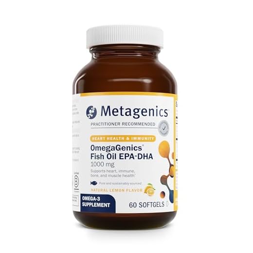 Metagenics OmegaGenics EPA-DHA 1000 - Omega-3 Fish Oil Supplement - for Heart Health, Musculoskeletal Health & Immune System Health* - with DHA & EPA - 60 Softgels