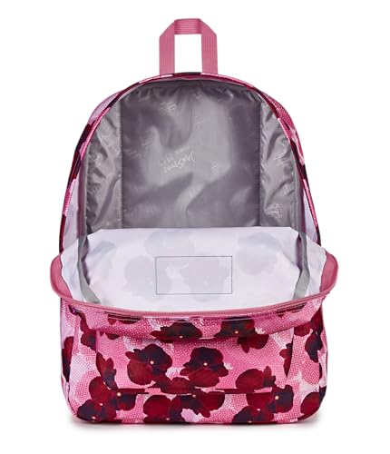 Image of JanSport SuperBreak One Backpack - Durable, Lightweight Bag with 1 Main Compartment, Front Utility Pocket with Built-in Organizer, Premium Backpack, Pop Art Pansies