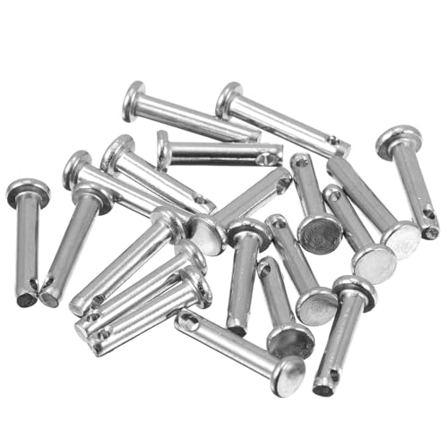 IWOWHERO 20pcs Stainless Steel Clevis Pins Flat Head Single Hole Fasteners for Industrial Machinery Furniture DIY Projects Anti-Rust Wear-Resistant