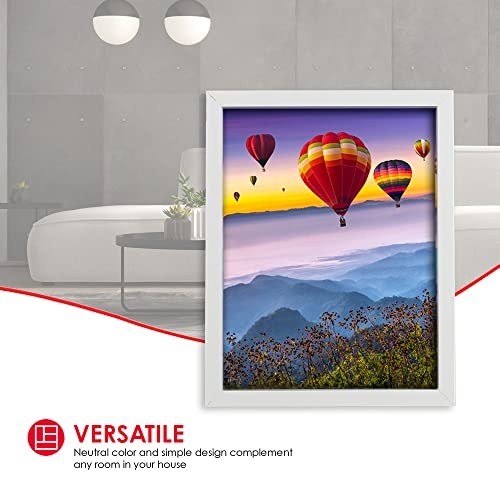 Home Basics Mdf Picture Frame With Easel (8.5" X 11", White) #TOP4